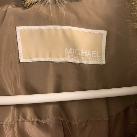 Michael Kors Brown Faux Fur Trim Down Puffer Coat - Picture 4 of 8